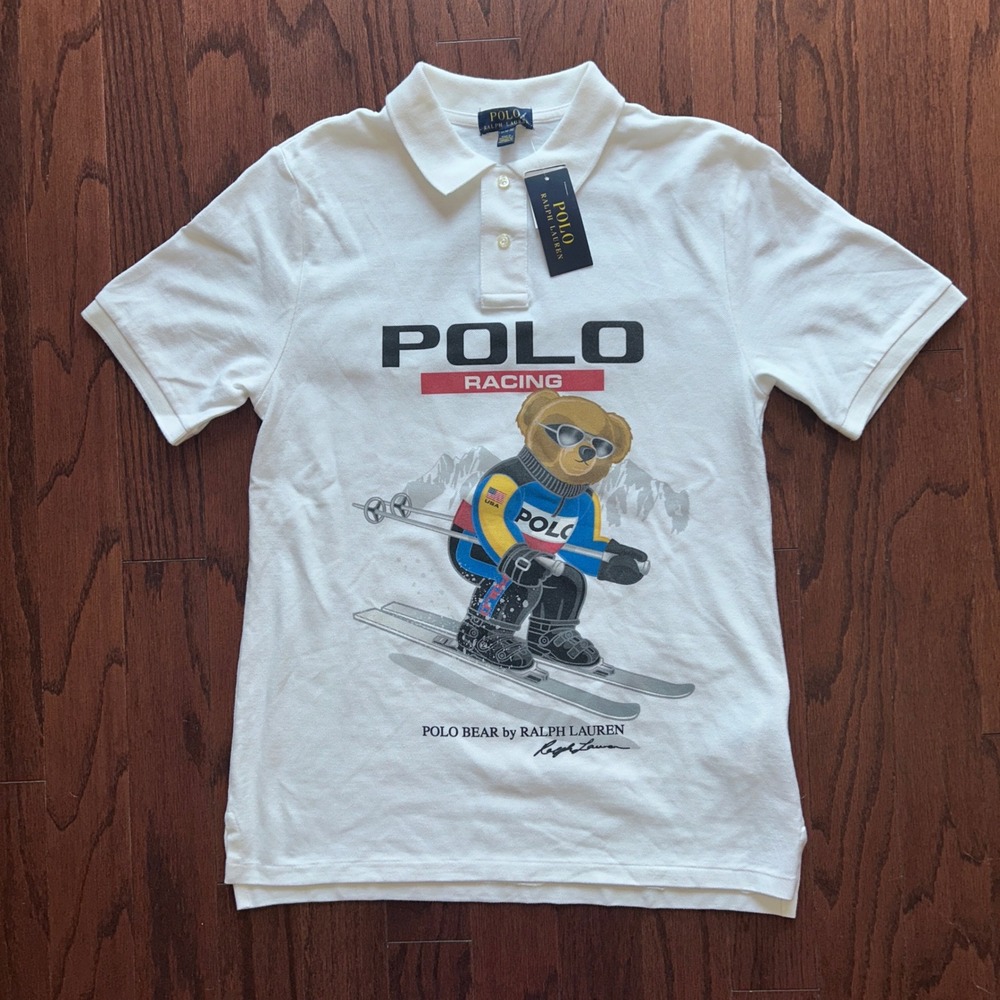 NWT Y2K Polo Ralph Lauren Polo Bear Ski Racing Polo Youth XL 18-20